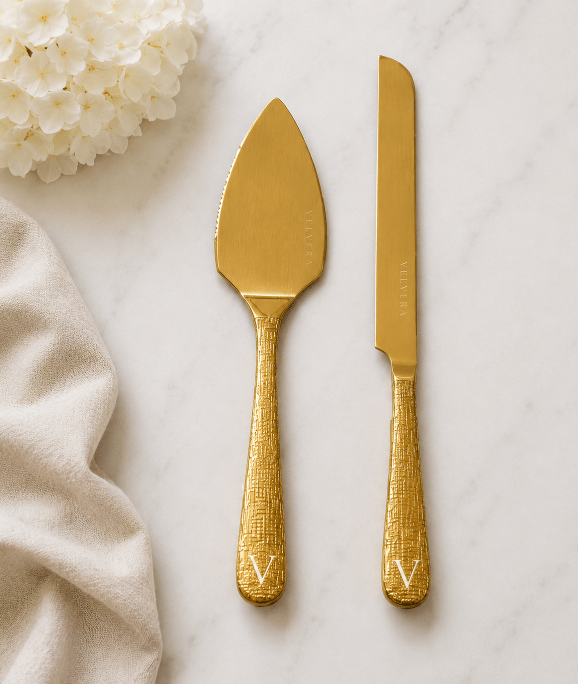 Velvera® Gold Dessert Serving Set | Premium Cake Server & Knife - Velvera Warm
