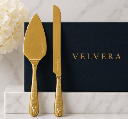 Velvera® Gold Dessert Serving Set | Premium Cake Server & Knife - Velvera Warm